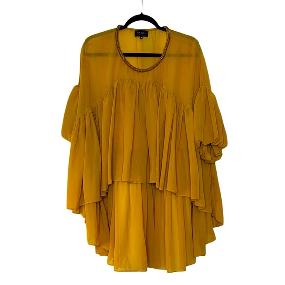 Gracia | Oversized Flowy Statement Top Blouse in Yellow Size M Medium - Picture 1 of 14